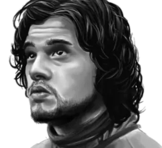 🙄 ebad8a8e Jon Snow Game of Thrones portret, postać, serial TV, fantasy, dramat, Jon Snow telegram sticker