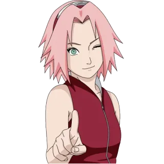 😉 49fe38f5 Sakura Haruno Naruto 动漫, 火影忍者, 春野樱, 小樱, 眨眼, 卡通 telegram sticker