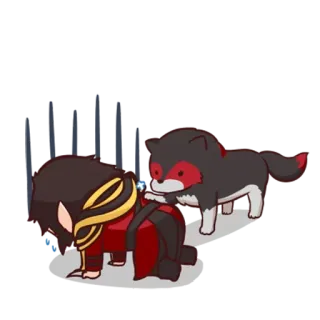 😞 f26e5956 Dibujo animado, Anime, Lobo, Chibi telegram sticker