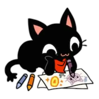 📝 79a57f11 cat, drawing, art, cartoon, animal, sticker, cute telegram sticker