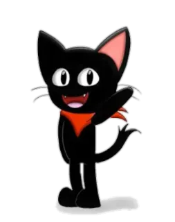 👋 bb748f4c cat, black cat, cartoon, animal, cute, sticker telegram sticker