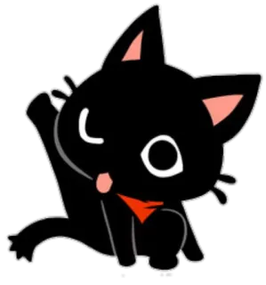 🖐 fa69971d cat, kitten, animal, cute, kawaii, black cat, cartoon, sticker telegram sticker