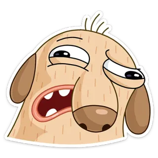 😕 a8be7198 Hund, Tier, Aufkleber, Cartoon, Lustig telegram sticker