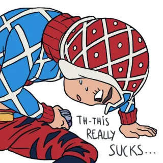 🔫 2ff3aa4b TH-THIS REALLY SUCKS... animé, épuisé, galère, dessin animé telegram sticker