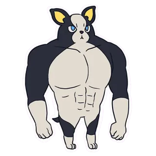 🐶 353ef014 chien, musclé, dessin animé, drôle, mème telegram sticker