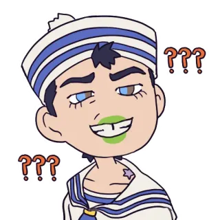 ⚓️ 3d499ecf Gappy Higashikata JoJo's Bizarre Adventure Anime, Jojo, Confus, Points d'interrogation, Gappy Higashikata telegram sticker