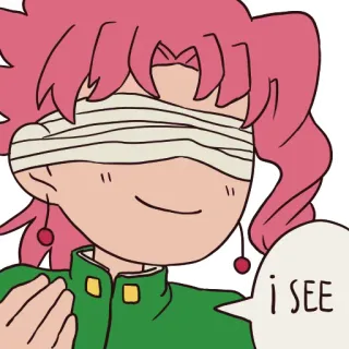 😎 77258aa0 I SEE Dessin animé, Bandé les yeux, Cache-œil, Bulle de dialogue, Personnage, Je vois telegram sticker