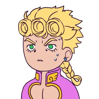 😦 a3df45a2 Giorno Giovanna JoJo's Bizarre Adventure giorno giovanna, jojo, animé, manga, personnage telegram sticker