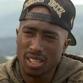 😣 cbe3ec44 Tupac Shakur rappeur, musicien, portrait, célébrité whatsapp sticker