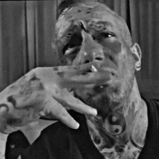 🖤 49a9a739 hombre, cigarrillo, tatuajes, adulto, fumando, retrato, rostro telegram sticker