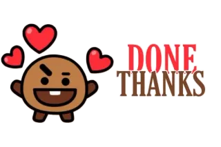 〰 89c3bda6 DONE, THANKS cartoon, character, hearts, done, thanks telegram sticker