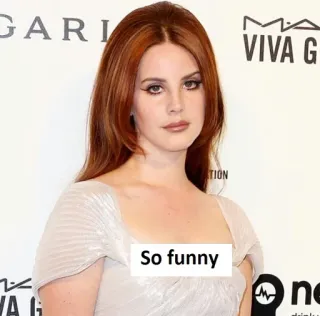 🙃 1354130e Lana Del Rey So funny celebrity, woman, singer, portrait, red hair, fashion whatsapp sticker