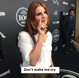 ☝️ b5def88f Don't make me cry woman, portrait, melancholy, indoor whatsapp sticker