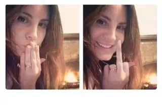 🖕 bca735cd middle finger, offensive gesture, woman, selfie whatsapp sticker