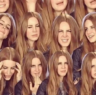 🤕 ee7a53a7 Lana Del Rey Lana Del Rey, singer, music, face, meme whatsapp sticker