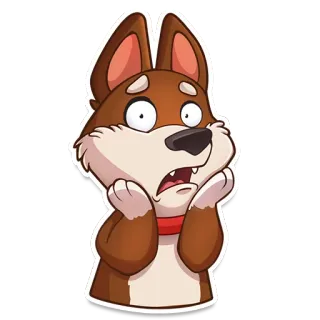 😱 9c135fcf Hund, Tier, besorgt, geschockt, Cartoon telegram sticker