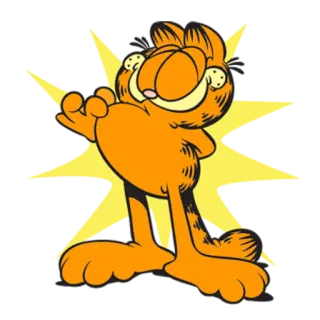 😌 dd73f1e5 Garfield cat, cartoon, comic, funny, orange, animation telegram sticker