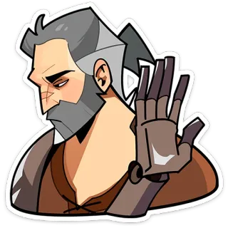 ⭐ 3ddb71a2 sticker, character, hand gesture, stop, man telegram sticker