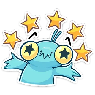 🤩 abac5342 Kartun, Monster, Bintang, Lucu, Senang whatsapp sticker