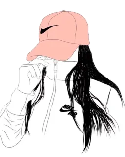 🙈 0d7b6ede 女人, 帽子, 耐克, 插画, 时尚, 女孩 telegram sticker