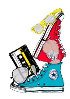 👠 8984c0e9 运动鞋, 复古, 卡带, 太阳镜, 风格, 时尚 telegram sticker