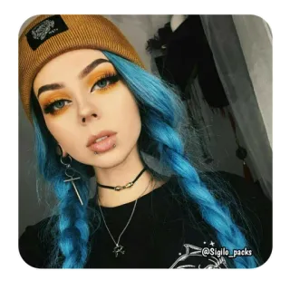 @Sigilo_packs Garotas com cabelo azul 🦋 telegram stickers