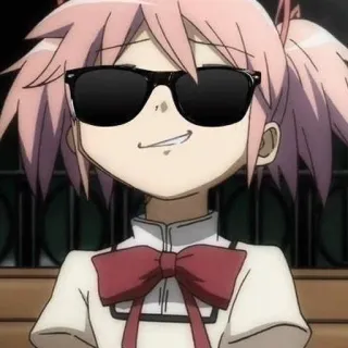 😎 229a90a5 Madoka Kaname Puella Magi Madoka Magica Anime, Dessin animé, Personnage, Lunettes de soleil whatsapp sticker