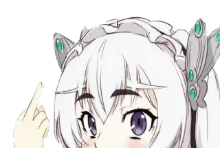 🖕 287fa384 Anime, Doigt d'honneur, Grossier, Geste, Dessin animé, Fille, Offensant whatsapp sticker