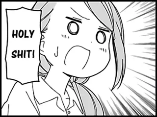 😧 949e207a HOLY SHIT! Anime, Femme, Surprise, Choquée, Expression, Putain de merde whatsapp sticker