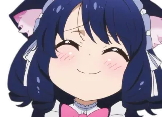 😊 956a339b Anime, Oreilles de chat, Fille, Sourire, Mignon whatsapp sticker