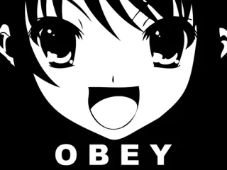 👁 9ec5538c OBEY obéir, animé, manga, visage, autocollant, art, pochoir whatsapp sticker