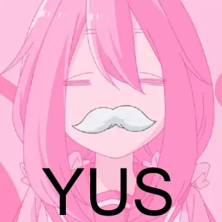 👌 36cb14ec YUS Anime, Cô gái, Hồng, Ria mép, Yus telegram sticker