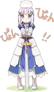 🐰 ae93e2ec ぱん Anime, Manga, Dễ thương, Cô gái, Kiếm, Áo giáp, Nhân vật, Nghệ thuật telegram sticker