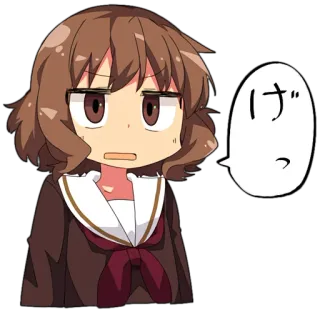 😕 de460318 けっ Anime, Manga, Cô gái, Biểu cảm, Tiếng Nhật, Phim hoạt hình telegram sticker