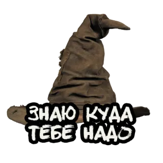 🔍 ca02e533 ЗНАЮ КУДА ТЕБЕ НАДО Sprechender Hut, Hut, Zauberer, Magie, Harry Potter telegram sticker