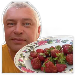🍓 0b51eb01 homme, fraises, fruit, nourriture, assiette, été, délicieux telegram sticker