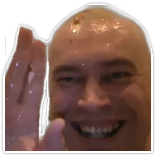 💦 39a91c03 homme, personne, chauve, geste, doigt d'honneur telegram sticker