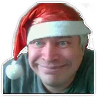 🎅 3d84919f homme, bonnet père noël, noël, festif, portrait, tête drôle, vacances telegram sticker