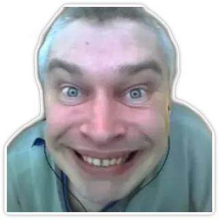 😵 6bc0fea9 visage, homme, sourire, effrayant, yeux, personne telegram sticker