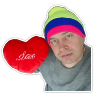 💓 da24165b Love amour, coeur, homme, selfie, chapeau telegram sticker