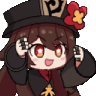 😀 3f2ec5b9 Hu Tao Genshin Impact 胡桃, 原神, アニメ, ゲーム, ちびキャラ, 可愛い telegram sticker