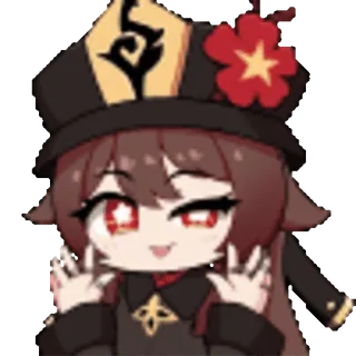😜 51aaa0bc Hu Tao Genshin Impact アニメ, 原神, 胡桃, ゲーム, かわいい, 可愛い telegram sticker