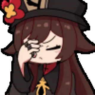 😒 db68dfd5 Hu Tao Genshin Impact アニメ, ゲーム, キャラクター, 原神, 胡桃, がっかり, フェイスパーム telegram sticker