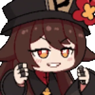 😝 f4106791 Hu Tao Genshin Impact アニメ, ゲーム, 可愛い, 原神, 胡桃 telegram sticker