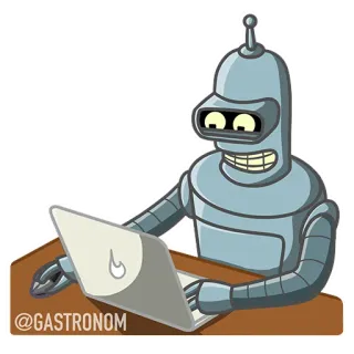 😬 04443681 Bender Futurama @GASTRONOM robô, computador, desenho animado, Bender, Futurama whatsapp sticker