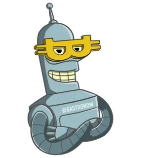 😎 23935b4b Bender Futurama @GASTRONOM Bender, Futurama, robô, desenho animado, personagem, ficção científica, animação whatsapp sticker