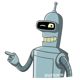 👉 31497961 Bender Futurama @GASTRONOM Bender, Futurama, robô, desenho animado, animação, adesivo whatsapp sticker