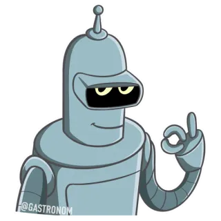 👌 88f6b3d8 Bender Futurama Bender, Futurama, Robô, Desenho animado, Ok, Engraçado, Ficção científica whatsapp sticker
