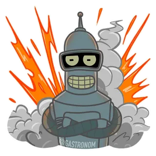 🤯 cdd0ab4b Bender Futurama @GASTRONOM Bender, Futurama, Robô, Desenho animado, Ficção científica whatsapp sticker