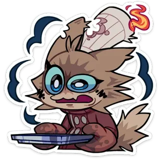 🤪 5e8cd97d cat, chef, cartoon, cooking, surprised, animation telegram sticker